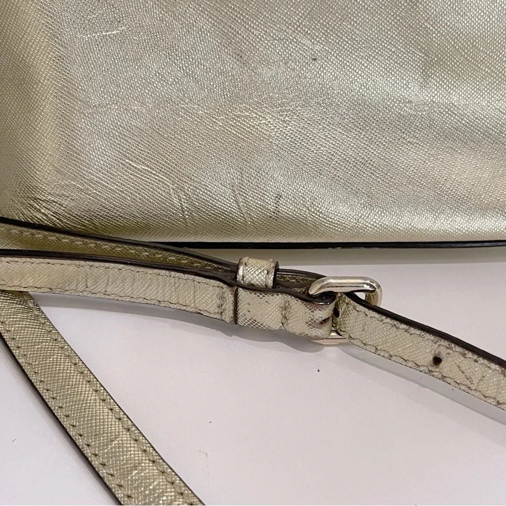 Kate Spade New York Crossbody Bag Gold & Metallic Leather